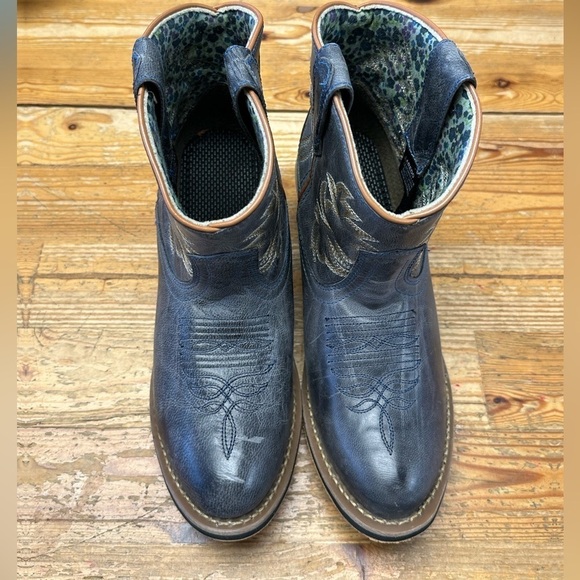 Laredo Womens Sapphrye Round Toe Dress Boots Mid Calf Low Heel 1-2" - Blue - Picture 2 of 4